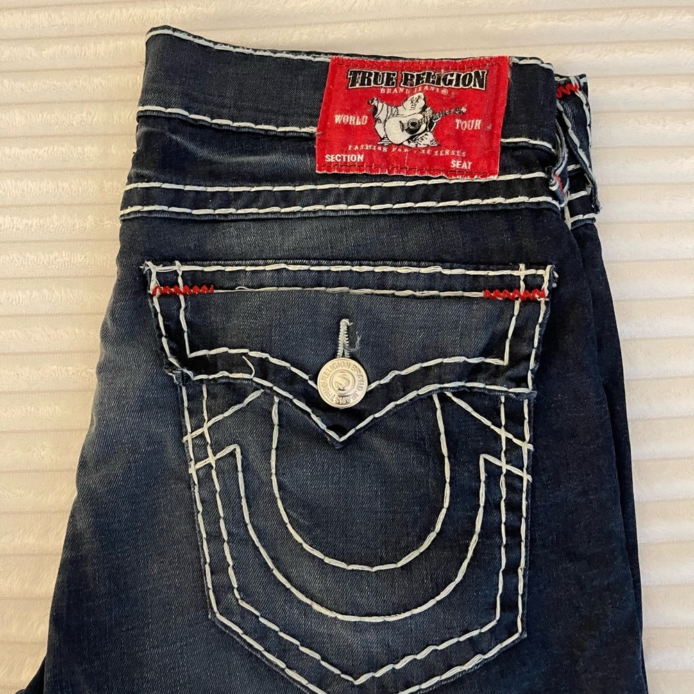 RICKY WHITE STITCH SUPER True Religion men’s jeans